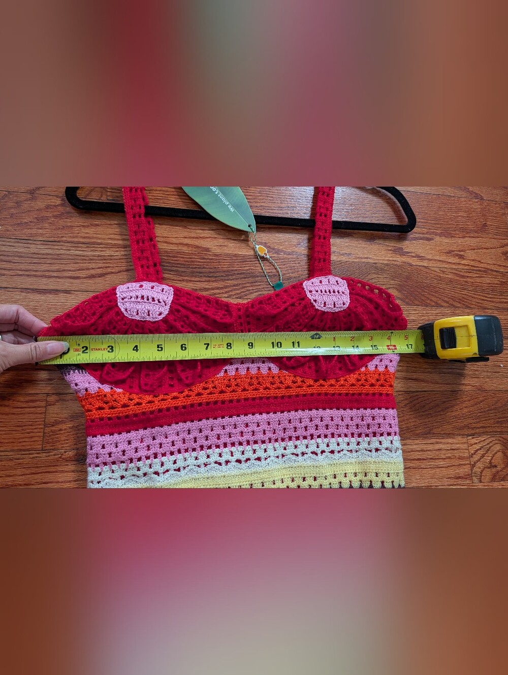 Farm Rio Flower Colorful Crochet Midi Dress - Picture 15 of 15